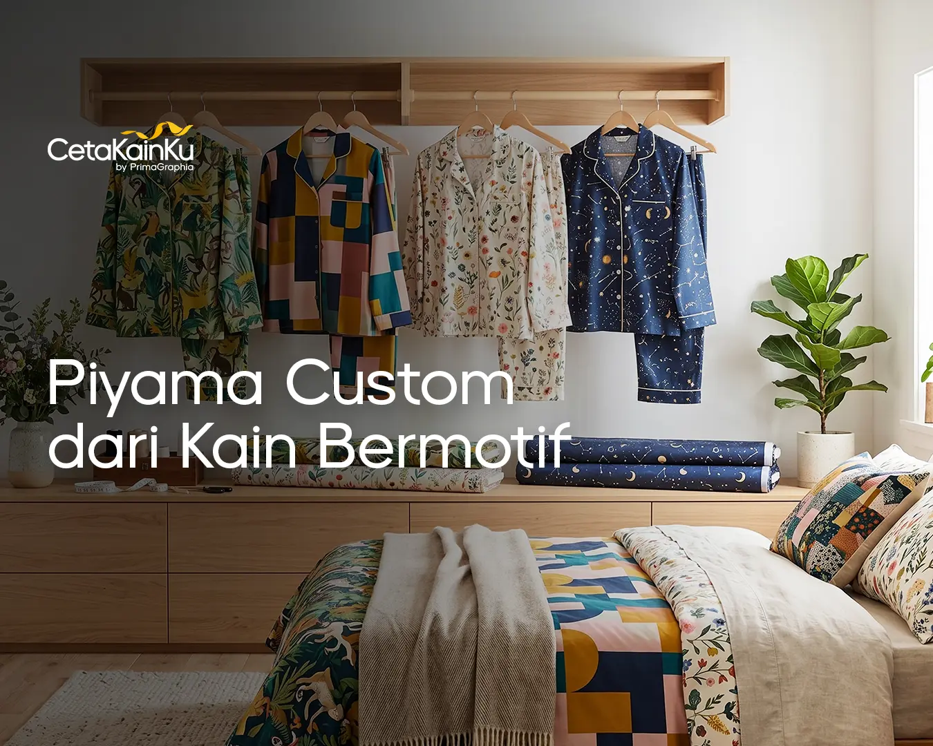Bikin Piyama Custom dari Kain Bermotif Sesuai Selera
