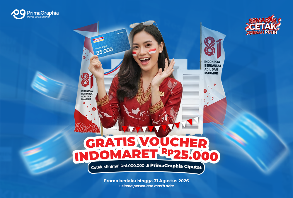 Merdeka Makin Untung dengan Promo Voucher Indomaret Rp25.000 di PrimaGraphia Ciputat