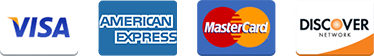 Visa, Mastercard, American Express, Discover